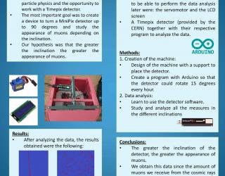 Analysis of the number of muons detected by a TimePix detector according to its orientation
