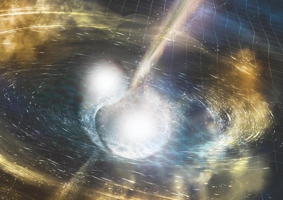 Two merging neutron stars
