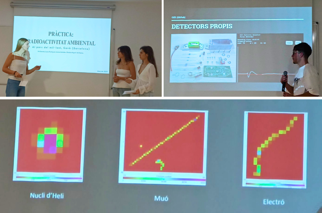 Imatges d'estudiants del projecte ADMIRA presentant els seus resultats