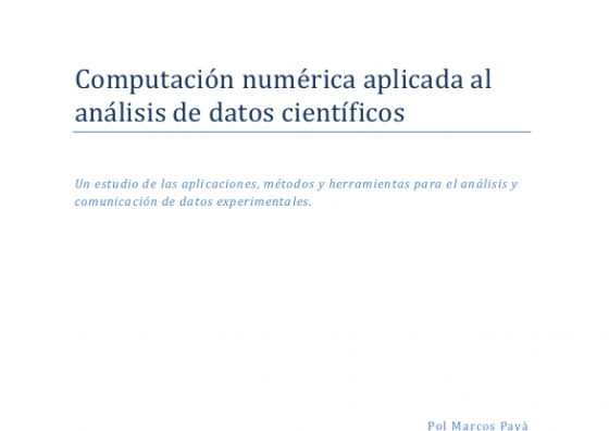 Computación numérica aplicada al análisis de datos científicos